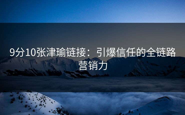 9分10张津瑜链接：引爆信任的全链路营销力