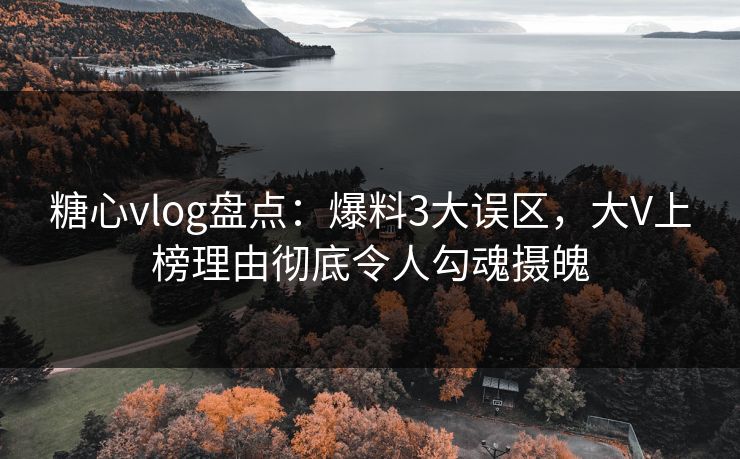 糖心vlog盘点：爆料3大误区，大V上榜理由彻底令人勾魂摄魄